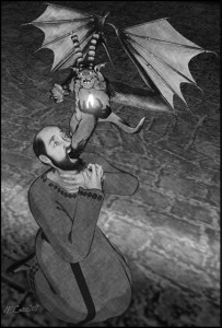 A Demon Emerges from the Monk's Mouth