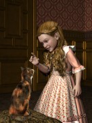 Little Girl with a Calico Cat
